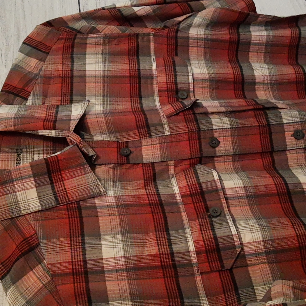 Men's Swiss Tech Button Down Shirts Bundle Plaid Stripes S 34-36 - Picture 3 of 16